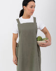 Japanese Style Linen Apron for Cooking and Crafts
