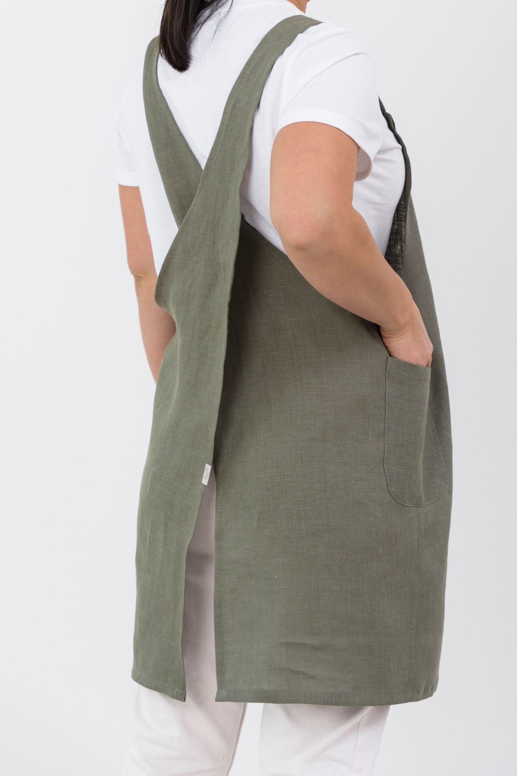 Japanese Style Linen Apron for Cooking and Crafts