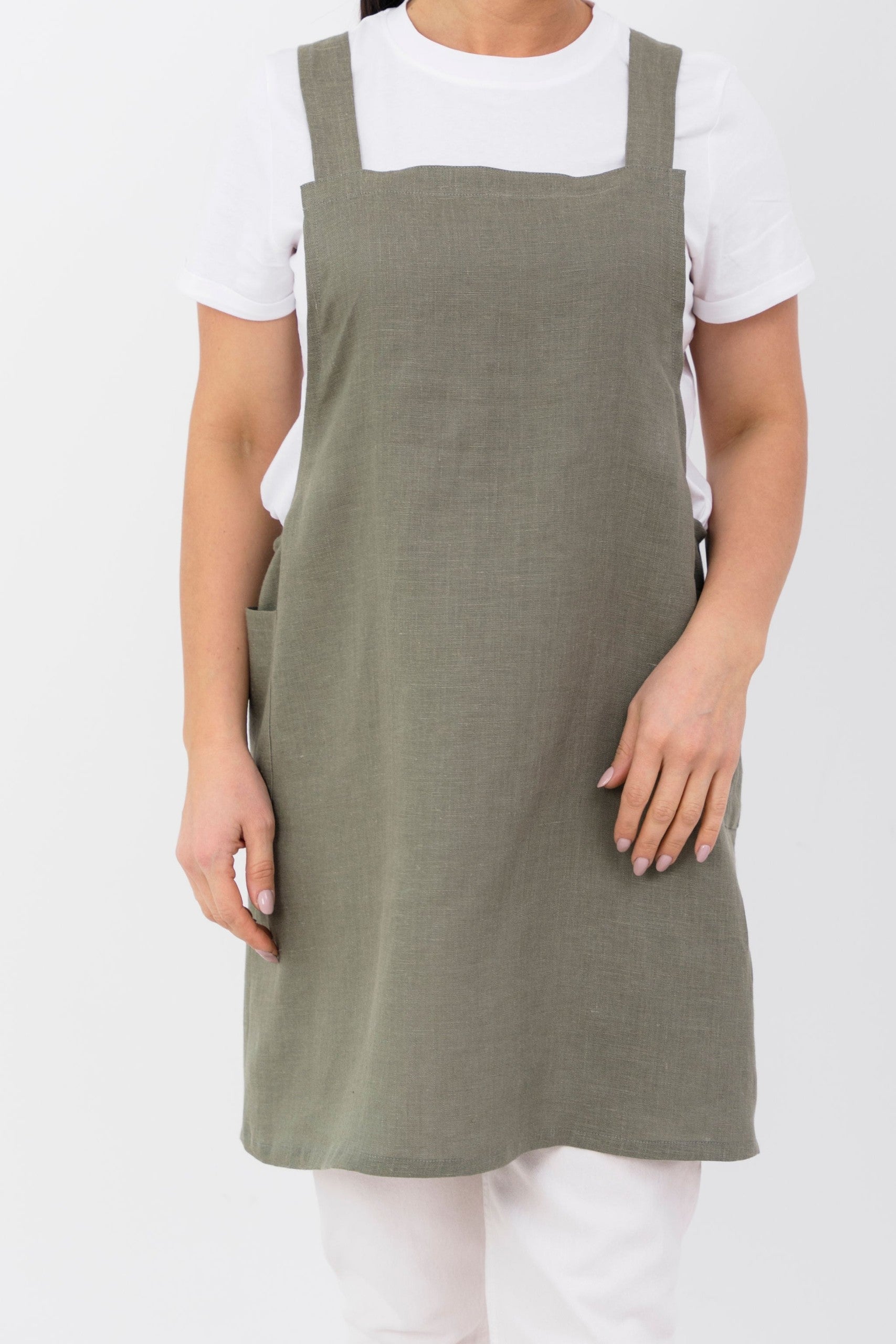 Japanese Style Linen Apron for Cooking and Crafts