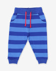 Premium Blue Striped Organic Cotton Baby Jogger Pants for Playtime and Comfort by Toby Tiger at brixbailey.com