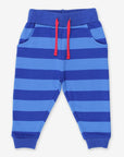 Premium Blue Striped Organic Cotton Baby Jogger Pants for Play and Comfort by Toby Tiger at brixbailey.com