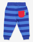Premium Blue Striped Organic Cotton Baby Jogger Pants for Playtime and Comfort by Toby Tiger at brixbailey.com