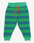 green striped organic cotton baby jogger pants, premium handcrafted eco-friendly comfy joggers for boys and girls by Toby Tiger at brixbailey.com