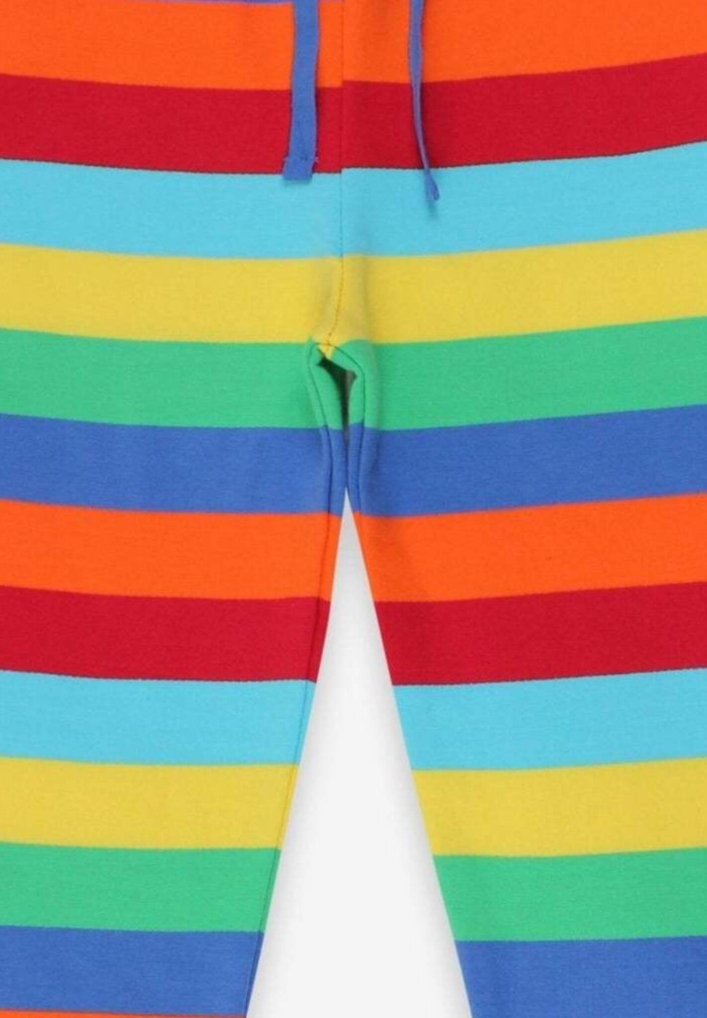Premium striped organic cotton kids jogging pants, soft cozy fabric with stretch cuffs, warm comfortable lounge wear, trendy bright colors by Toby Tiger at brixbailey.com