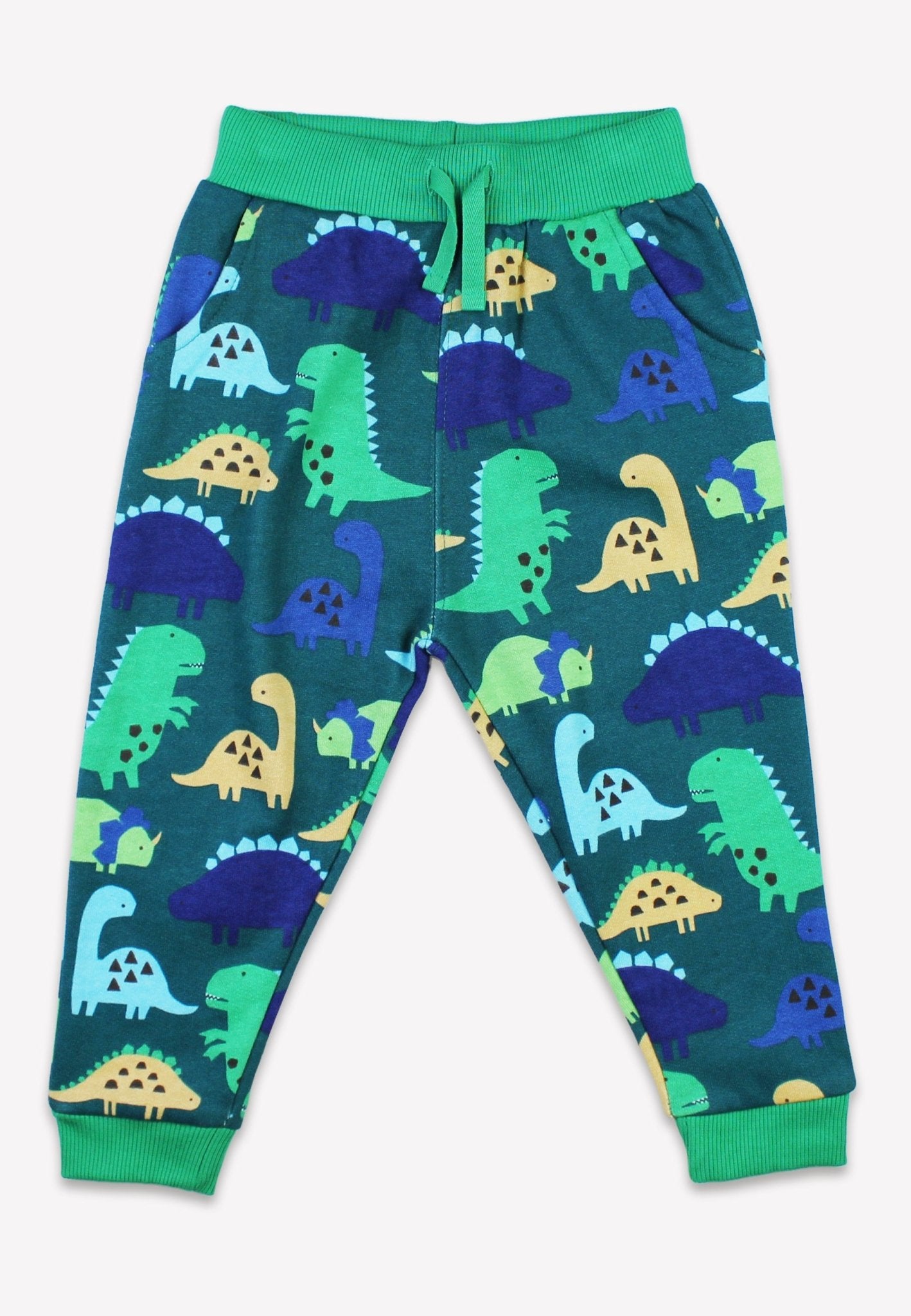 Fun and Stylish Dinosaur Print Organic Cotton Joggers for Kids - Premium Eco-Friendly Playtime Pants by Toby Tiger at brixbailey.com