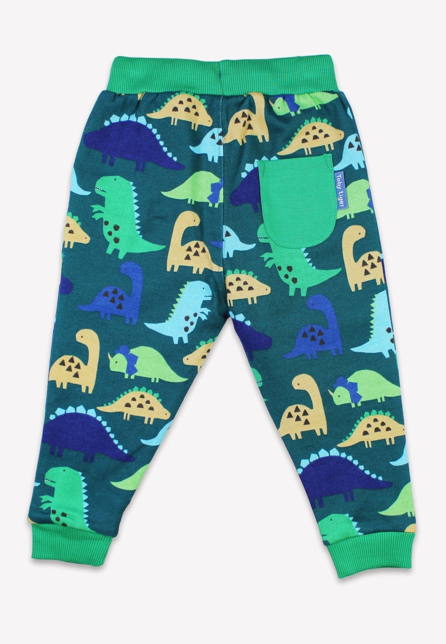 Organic Cotton Dinosaur Print Joggers for Kids - Stylish, Sustainable and Comfortable Playtime Pants by Toby Tiger at brixbailey.com