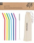Reusable Silicone Drinking Straws - 6 Pack
