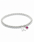 July Birthstone & Initial Letter Charm Bracelet