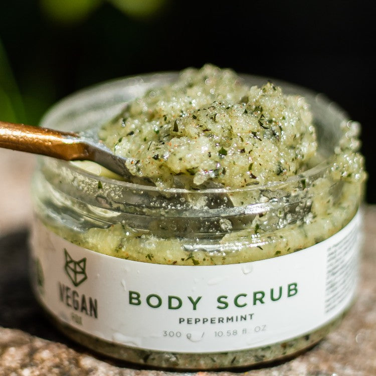 Peppermint Body Scrub with Salt – Vegan, Cruelty-Free &amp; Nourishing by Vegan Fox at www.brixbailey.com