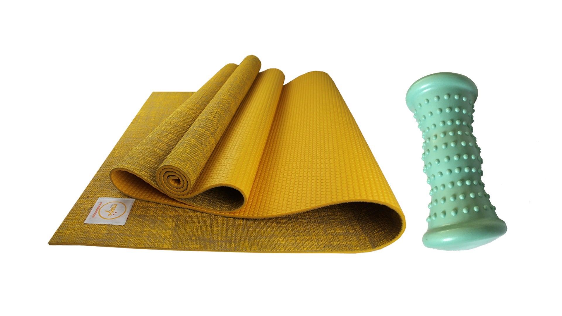 Jute Premium ECO Fitness, pilates, Yoga Mat + Foot Massager - 7.5 X 17.5 cm-0