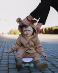 Eared Jumpsuit for Babies and Kids - Cacao