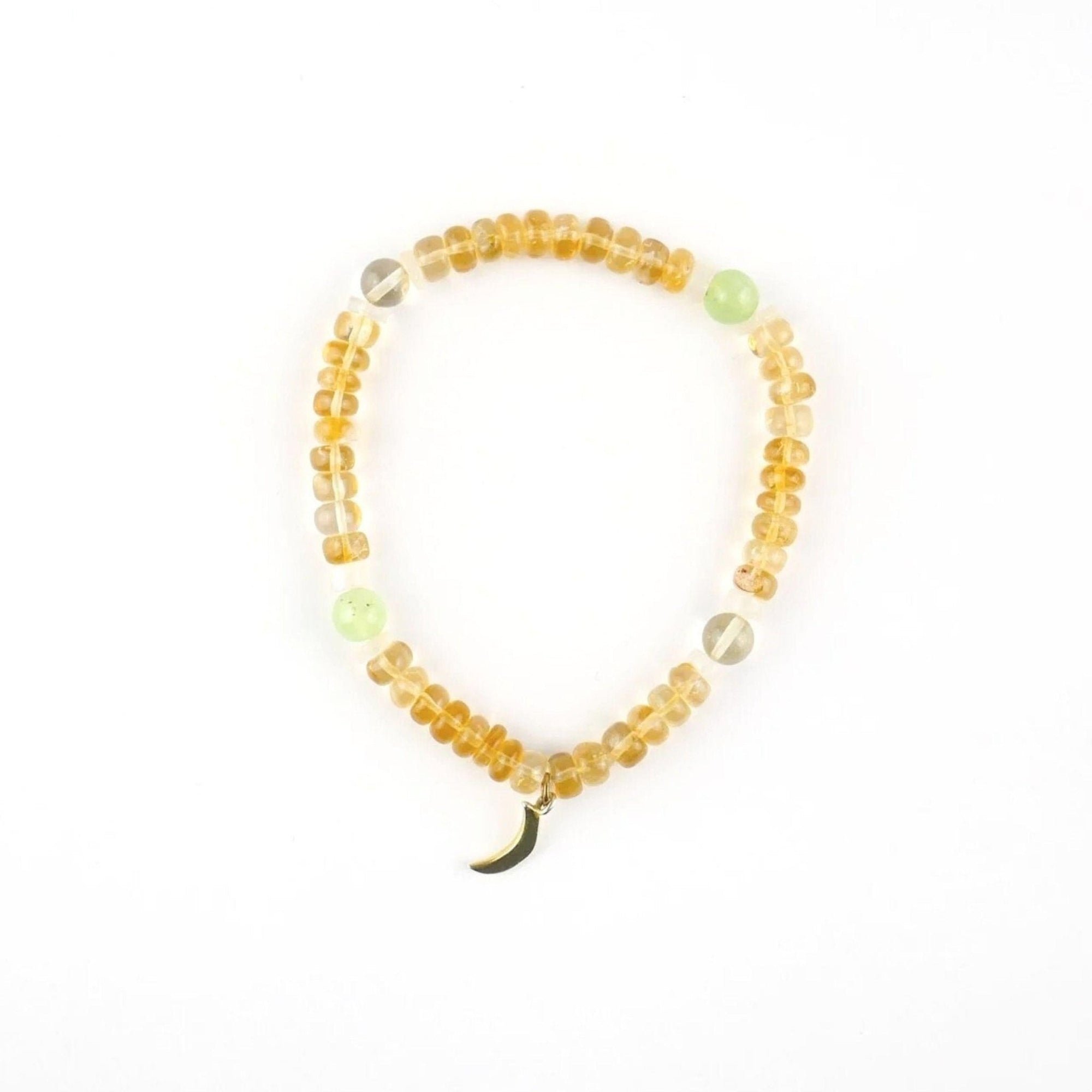Citrine, Prenite, Moonstone Crystal &amp; Gold Jewellery Set