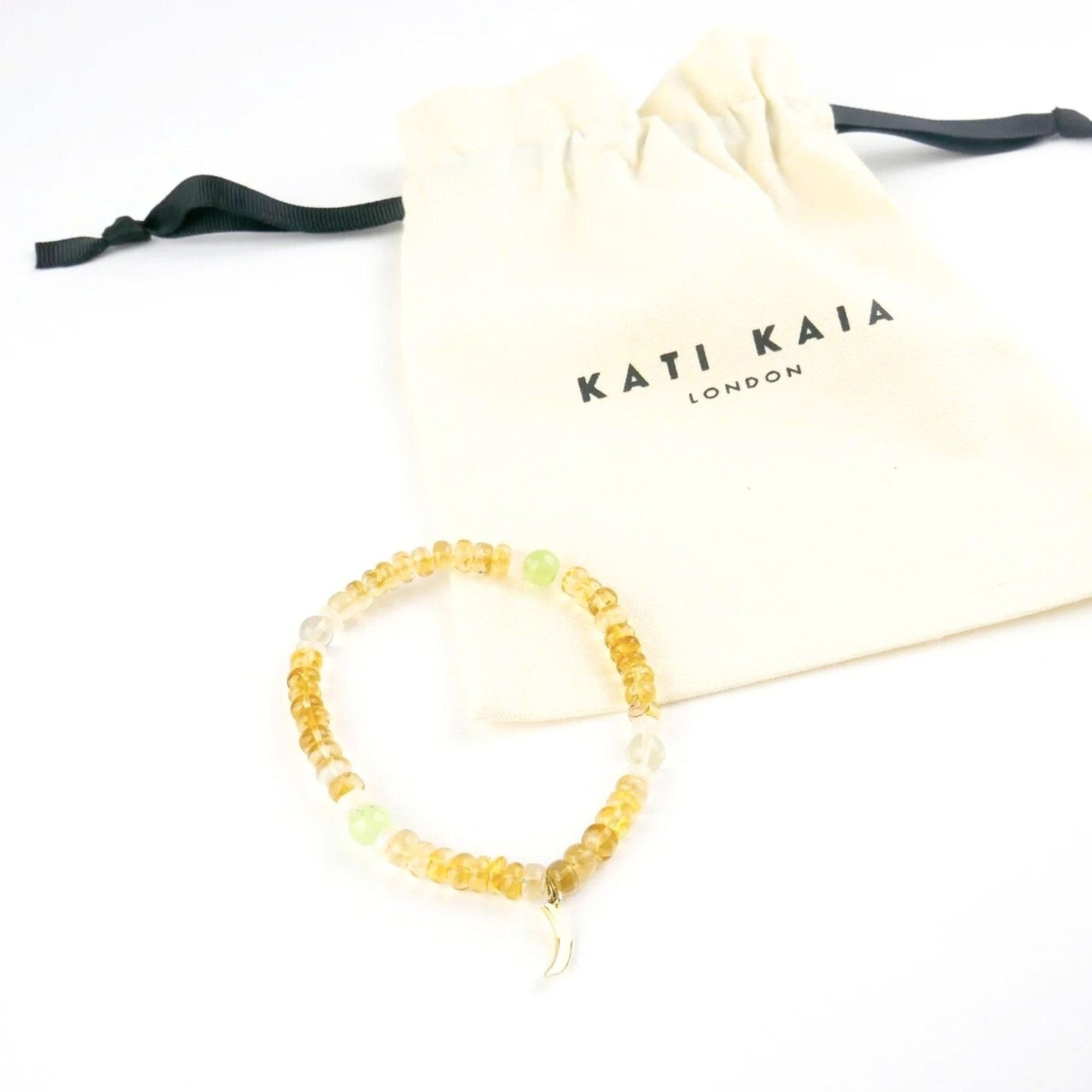 Citrine, Prenite, Moonstone Crystal &amp; Gold Jewellery Set