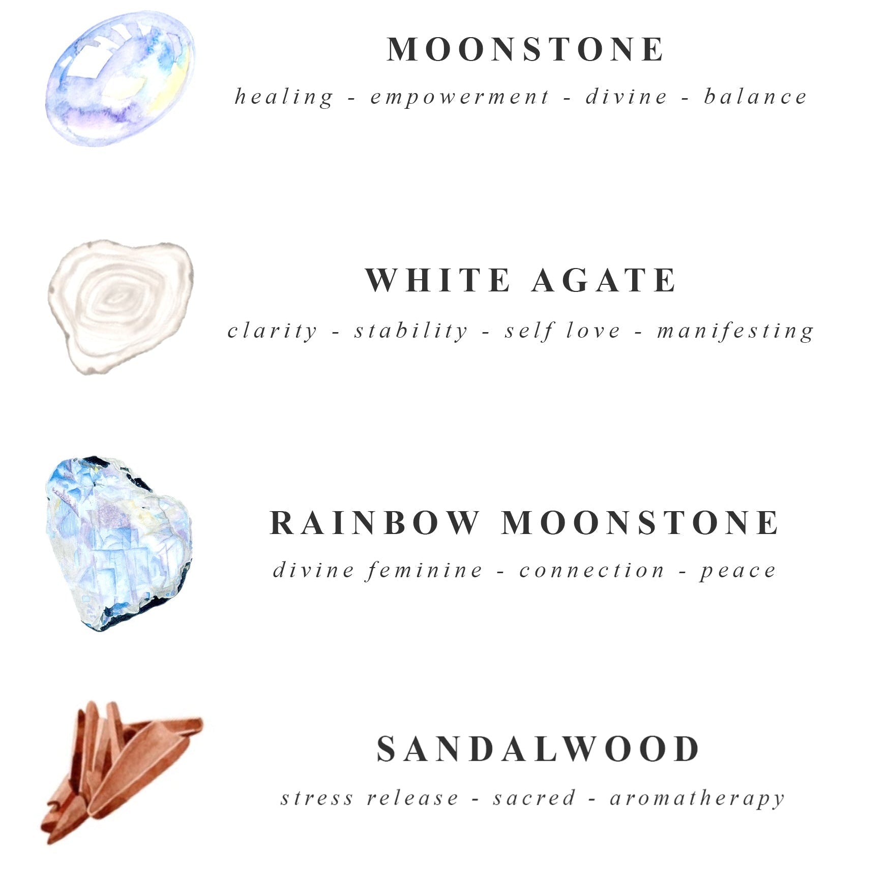 Selene Mala Moonstone Jewellery Set