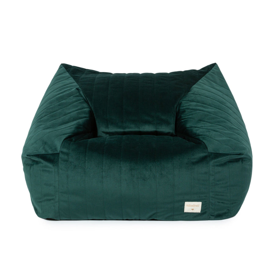 Luxury Chelsea Velvet Armchair for Kids, Premium Eco-Velvet Beanbag, Handcrafted in Barcelona, Jungle Green, Best-Selling Comfort by Ella James at brixbailey.com