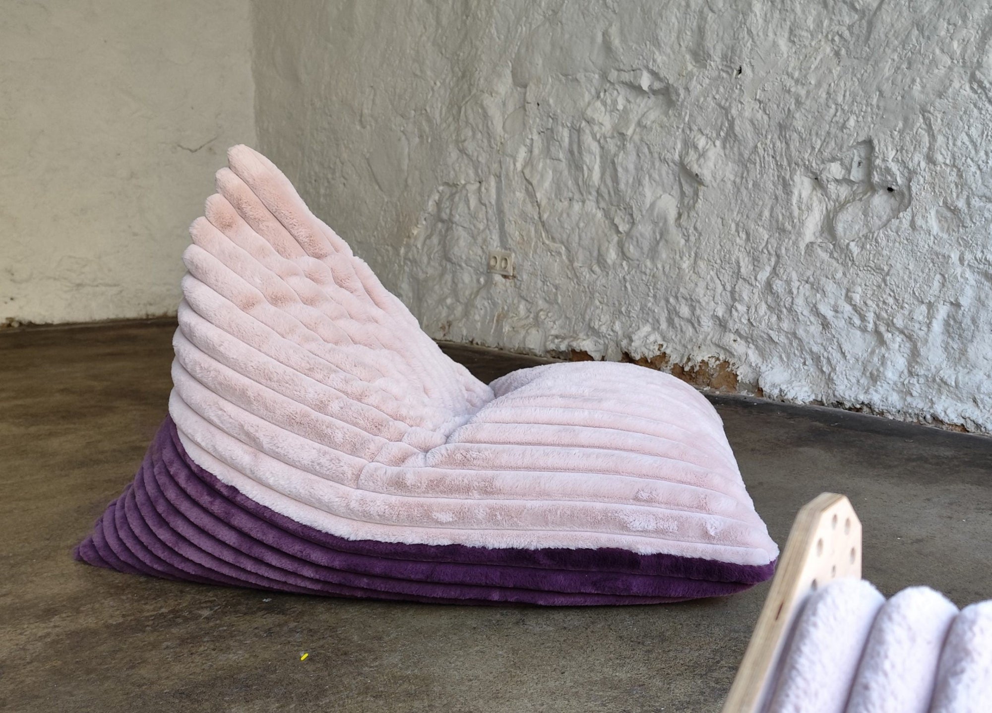 Kids Bean Bag Chair in Berry and Rose Mousse