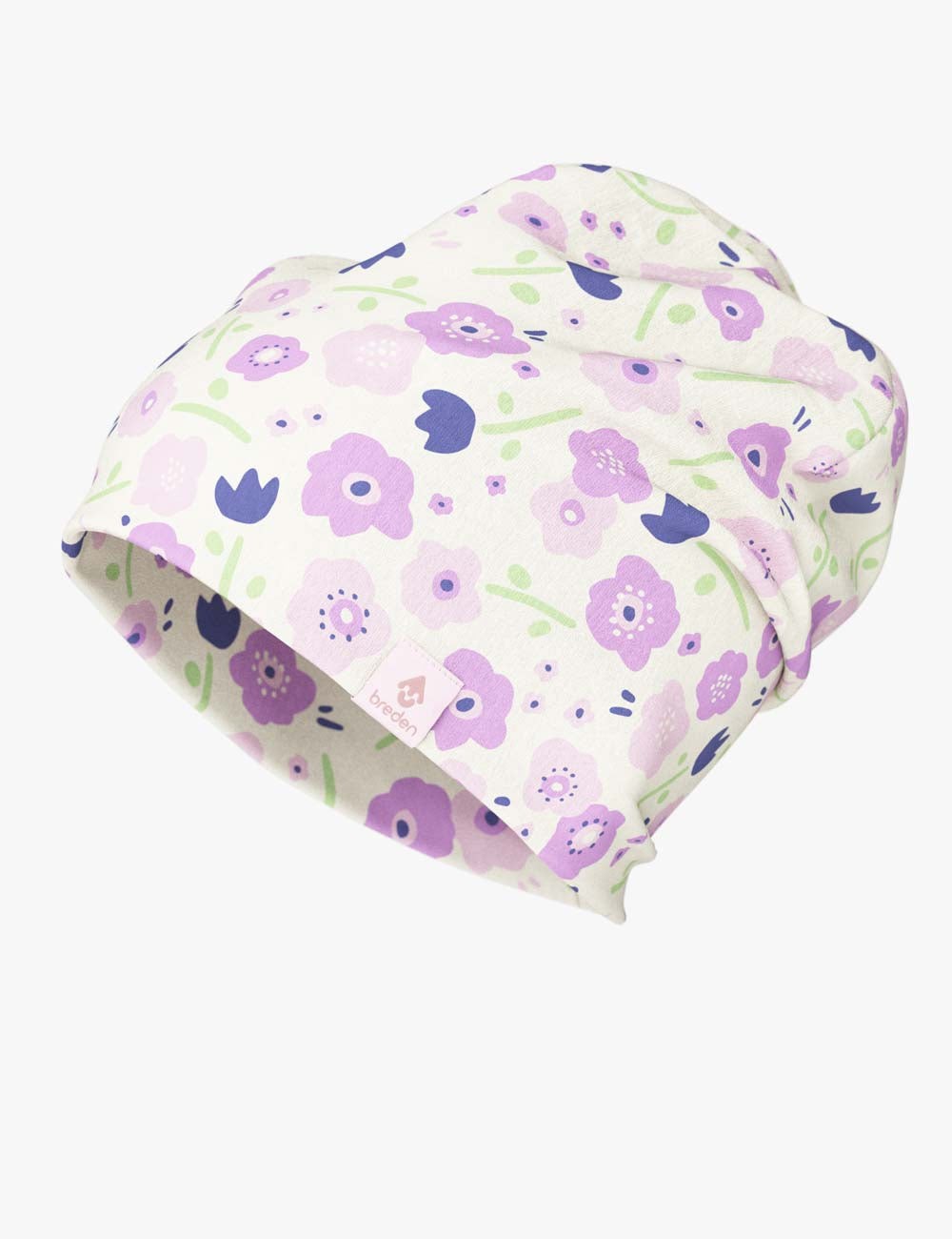 Kids Beanie Hat with Summer Flowers Pattern