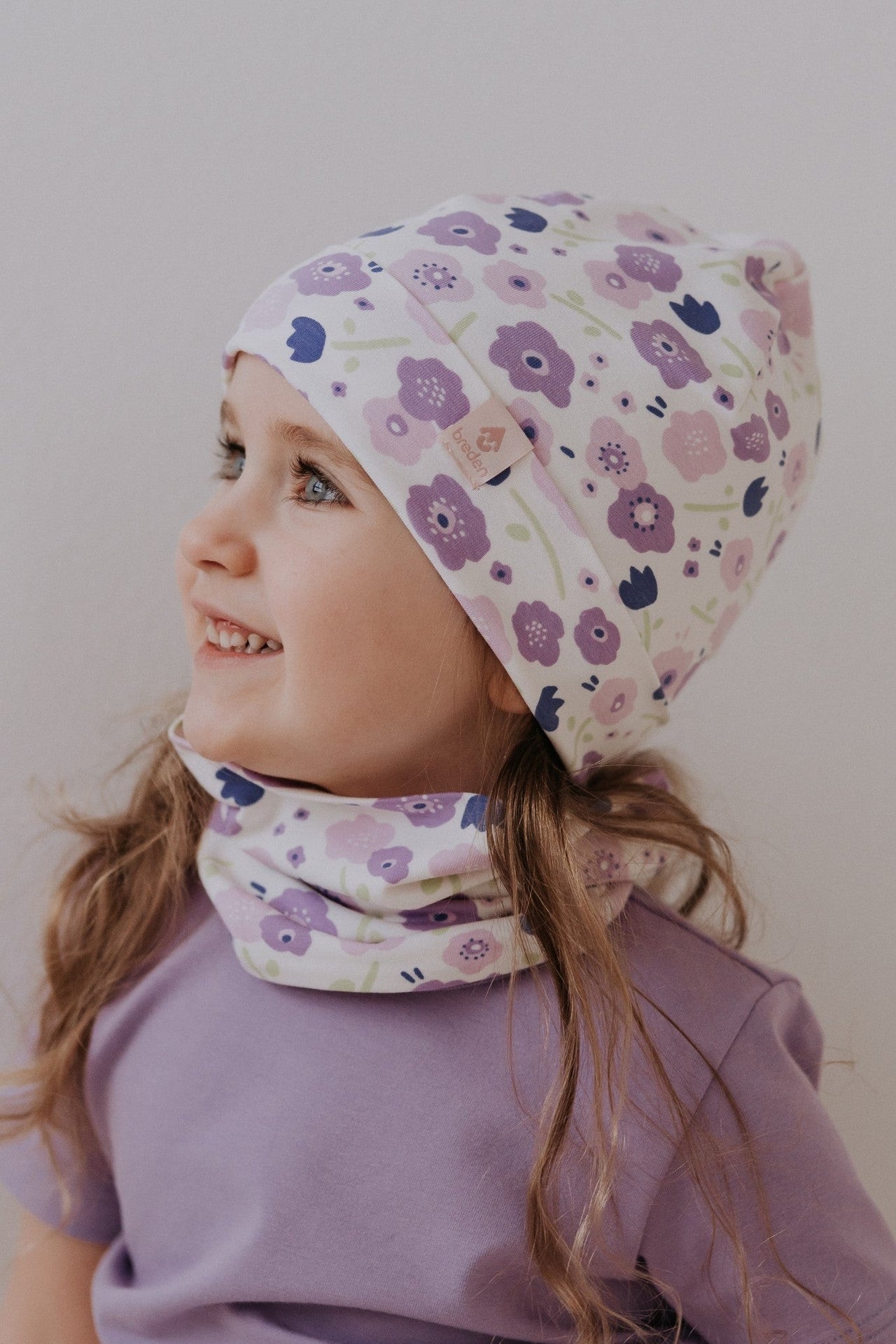 Kids Hat-Beanie For Autumn And Spring KLAUS - Summer Flowers