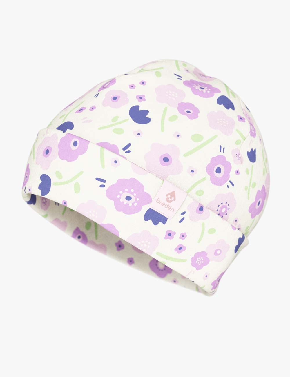 Kids Beanie Hat with Summer Flowers Pattern