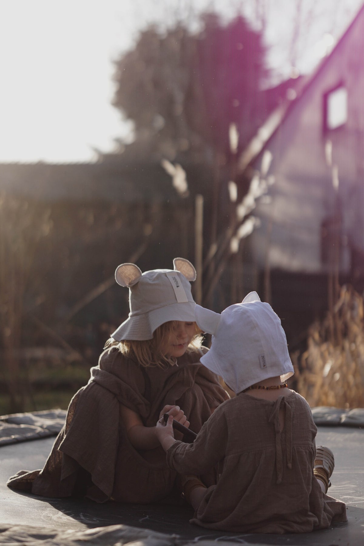 Kids Hat with Ears - Beige