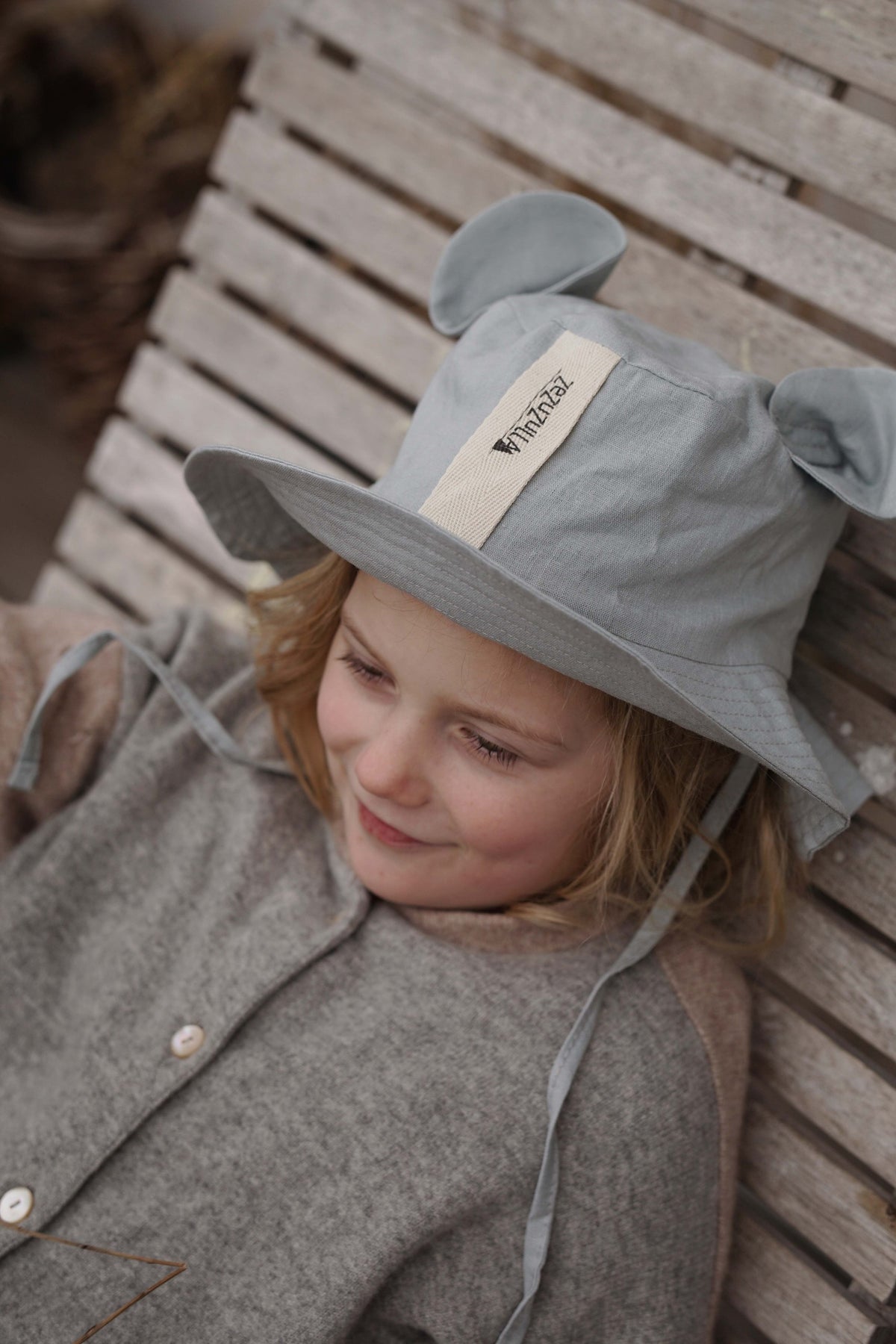 Kids Hat with Ears - Grey