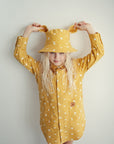 Kids Hat with Ears - Waves on Mustard