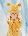 Kids Hat with Ears - Waves on Mustard