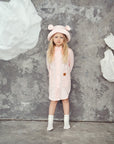 Kids Hat with Ears - Waves on Pink