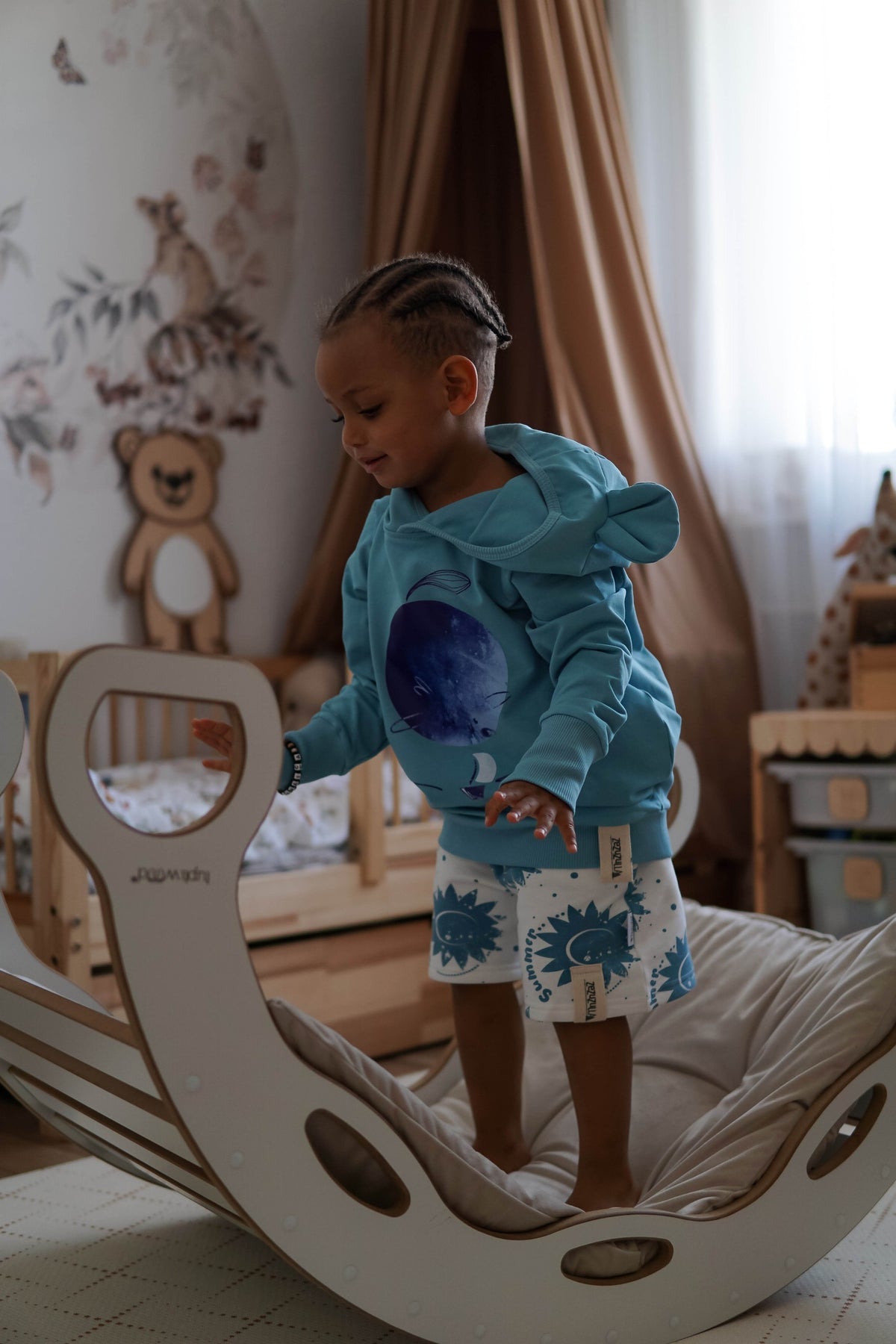 Kids Hoodie with Ears - Moon