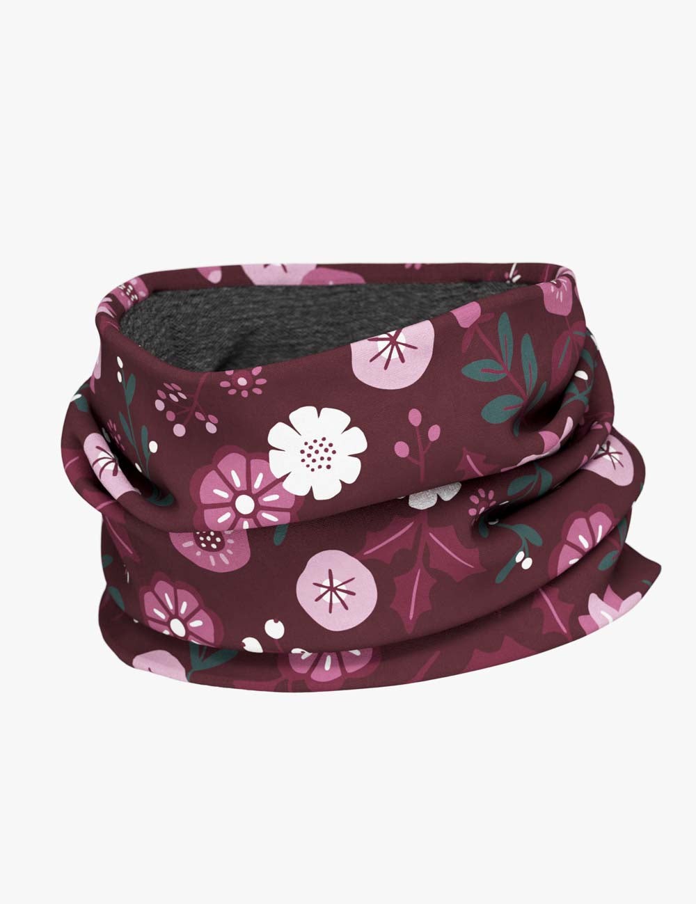 Kids Merino Neck Warmer Winter Flowers
