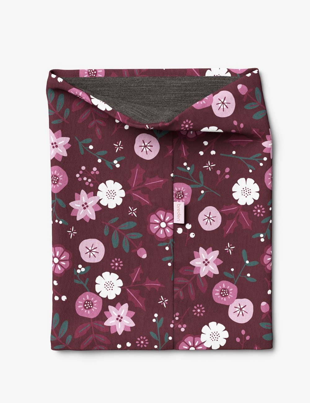 Kids Merino Neck Warmer Winter Flowers