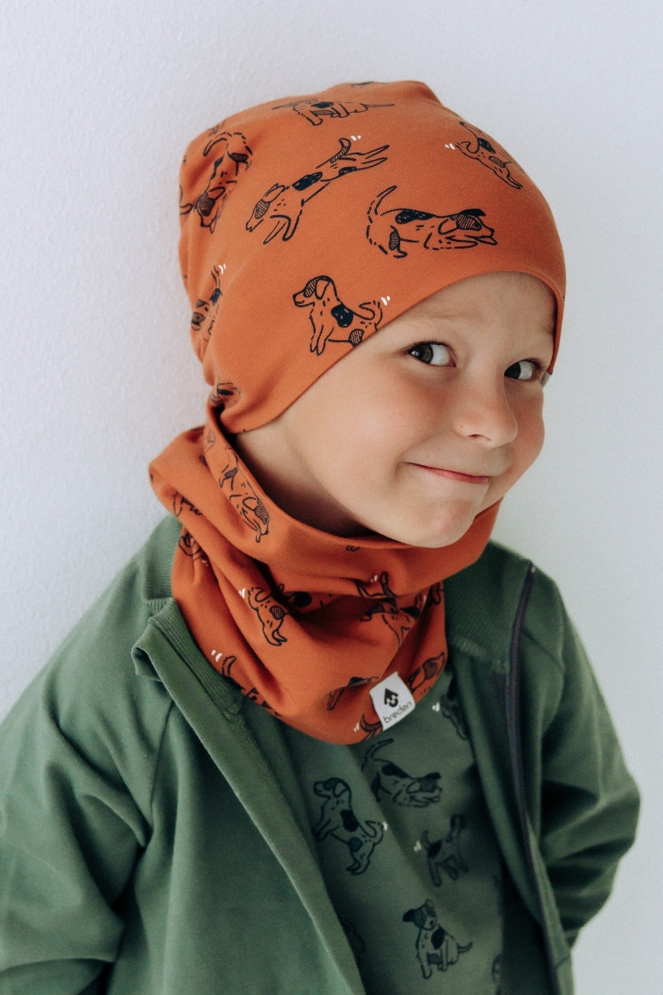 Kids Copper Dogs Neck Tube Scarf
