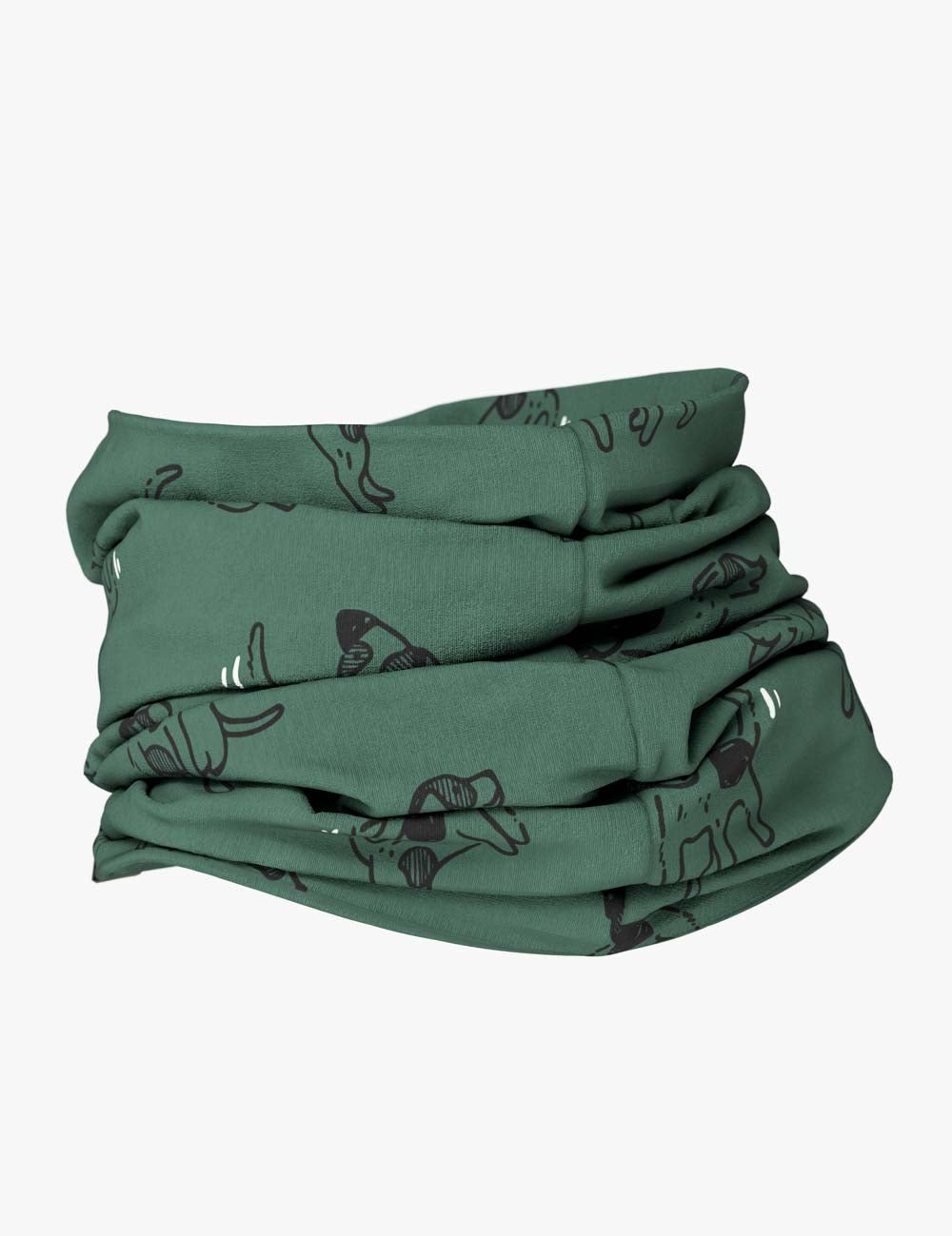 Green Dog Print Kids Neck Tube for Autumn and Spring