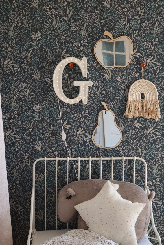 Apple Shaped Mirror with Natural Wood Frame