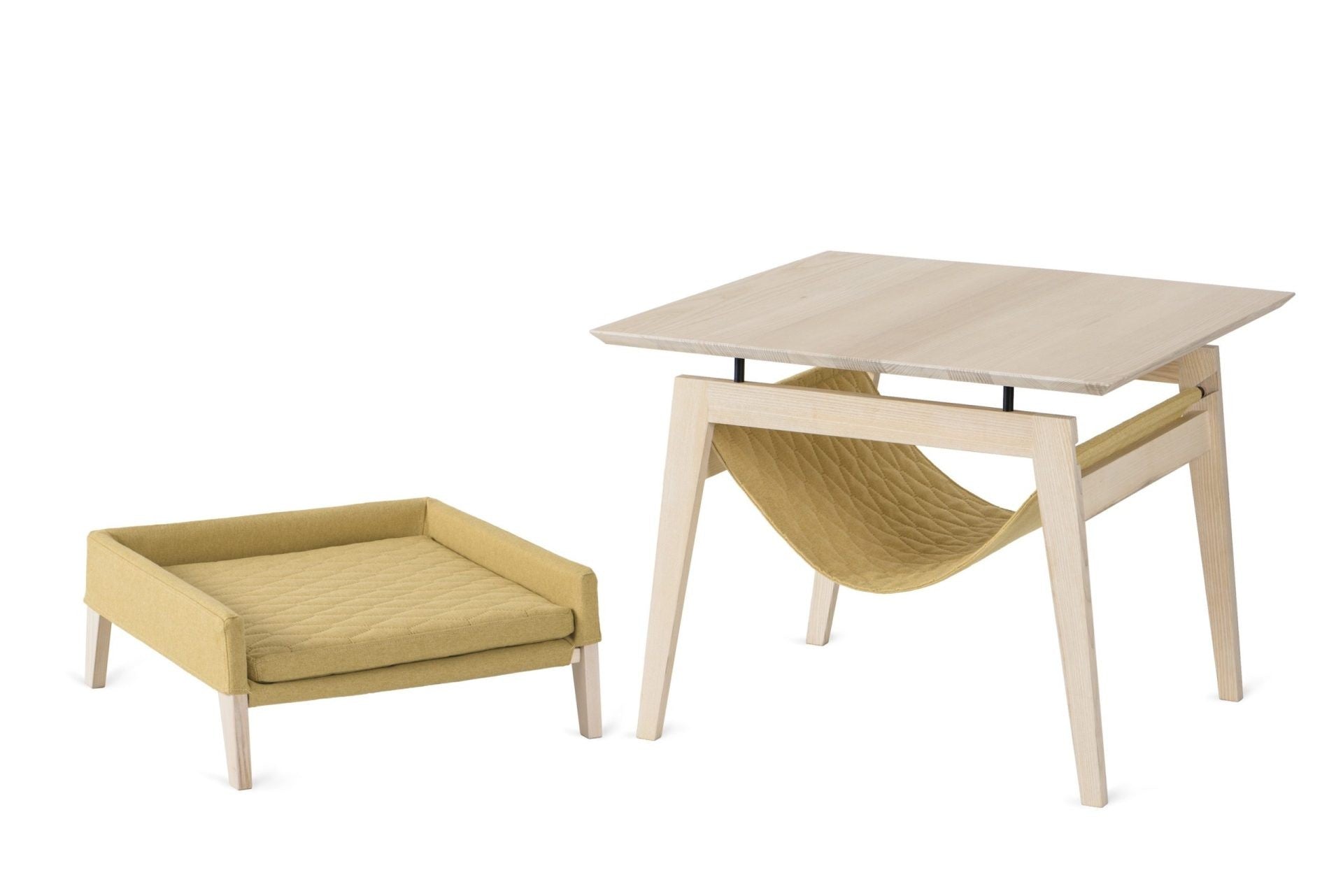 Honey Finish Table and Bed Set for Cats