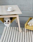 Honey Finish Table and Bed Set for Cats