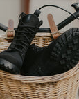 Black Vegan Boots with Recycled Materials