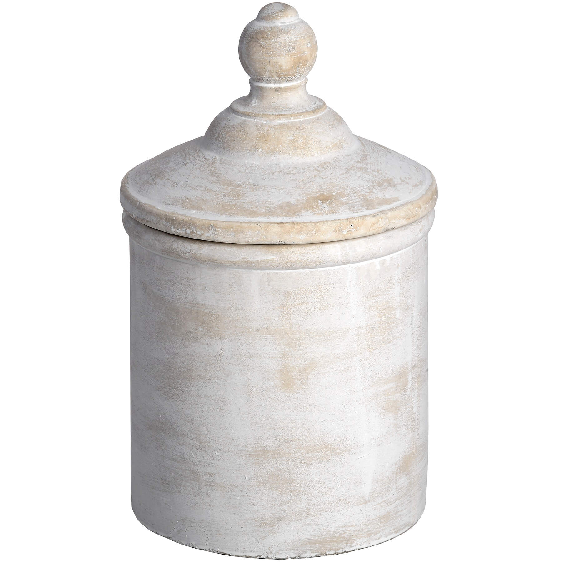 Large Vintage Style White Stone Kitchen Canister