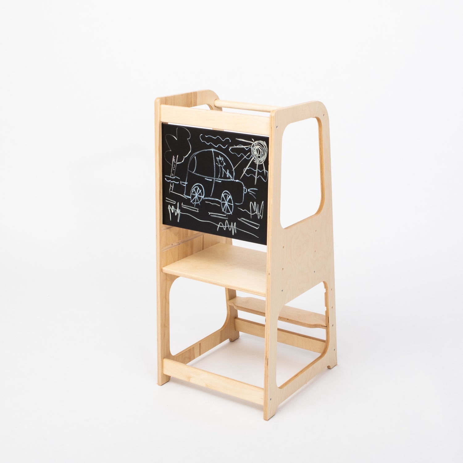 Montessori Helper Tower Step Stool with Blackboard
