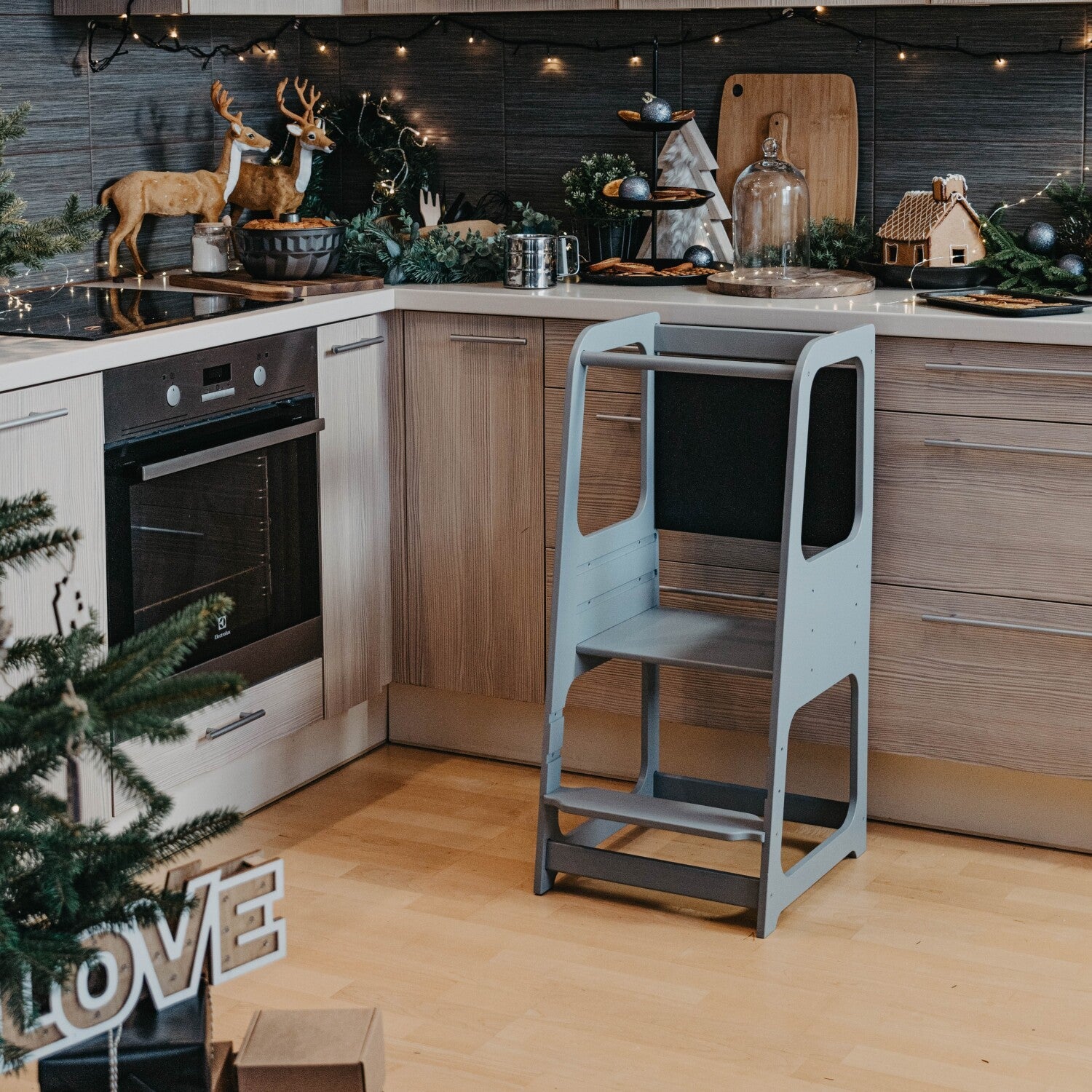 Montessori Helper Tower Step Stool with Blackboard