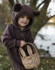 Eared Jumpsuit for Babies and Kids - Chocolate