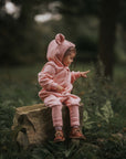 Eared Jumpsuit for Babies and Kids - Peach