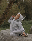 Eared Jumpsuit for Babies and Kids - Melange Grey