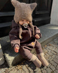 Eared Jumpsuit for Babies and Kids - Chocolate