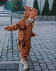 Eared Jumpsuit for Babies and Kids - Cinnamon Squirrel