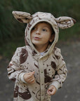 Eared Jumpsuit for Babies and Kids - Beige Squirrel