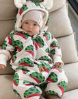 Winter Jumpsuit with Teddy Lining for Babies and Kids - Watermelons