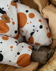 Winter Jumpsuit with Teddy Lining for Babies and Kids - Black and Orange Dots