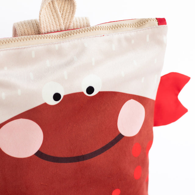 Crab Velvet &amp; Polyester Toddler Backpack - Waterproof Design