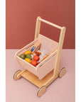 Wooden Shopping Cart with Rabbit Design
